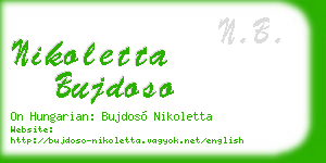 nikoletta bujdoso business card